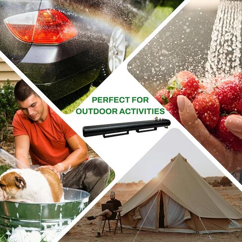 خزان مياه مع دش للتخييم سعة 8 جالون من الألومنيوم للطرق الوعرة من أجل تخزين المياه المحمولة على حامل السقف للمركبات والشاحنات وسيارات الدفع الرباعي باللون الأسود in Kuwait