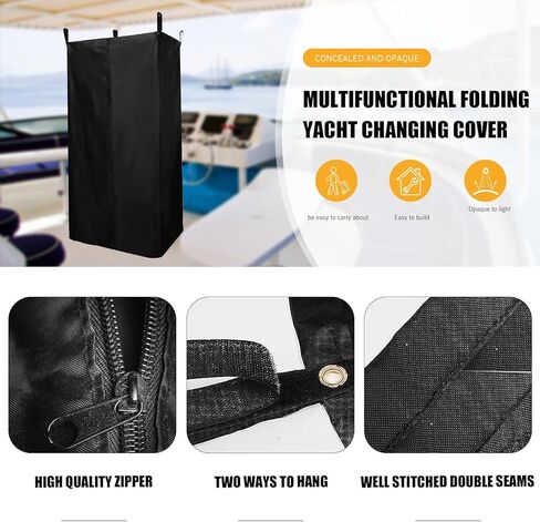 ستارة الخصوصية للتخييم، ستارة حمام محمولة، خيمة خصوصية، غرفة تغيير الملابس للقارب، بونتون (أسود) in Kuwait