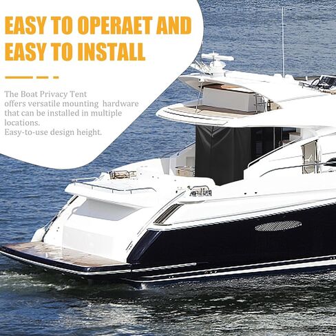 ستارة الخصوصية للتخييم، ستارة حمام محمولة، خيمة خصوصية، غرفة تغيير الملابس للقارب، بونتون (أسود) in Kuwait