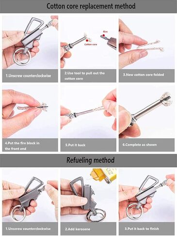 Emergency Permanent Match, Survival Matchstick Fire Starter, Reusable Flint Metal Match Lighter for Outdoor, Survival Cool Lighters for Camping in Kuwait