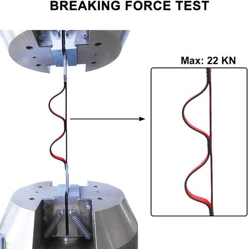 حبل سلسلة نيودور ديزي، 23 كيلو نيوتن (5170 رطل) للتسلق من النايلون، معتمد من CE للمساعدة الرائدة في التسلق، تعليق أرجوحة تسلق (43 بوصة/110 سم) in Kuwait