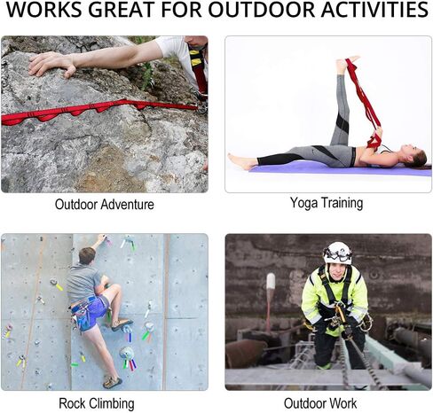 حبل سلسلة نيودور ديزي، 23 كيلو نيوتن (5170 رطل) للتسلق من النايلون، معتمد من CE للمساعدة الرائدة في التسلق، تعليق أرجوحة تسلق (43 بوصة/110 سم) in Kuwait