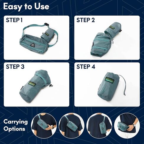 Haimont Ultralight Foldable Fanny Pack, Men Women Belt Waist Bag Crossbody Small Cordura Nylon Sling Bags for Travel, Hiking, Running, Blue in Saudi Arabia