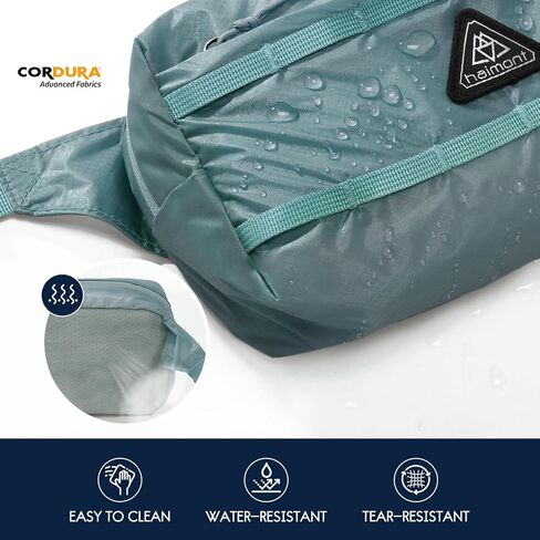 Haimont Ultralight Foldable Fanny Pack, Men Women Belt Waist Bag Crossbody Small Cordura Nylon Sling Bags for Travel, Hiking, Running, Blue in Saudi Arabia
