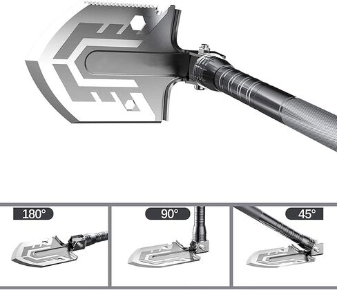 Folding Survival Shovel, 180 Degree Multi-fuctional Camping Shovels, 26.8in Length Tactical Shovel, Survival Camping Gear Survival Tools for Outdoors Hiking Gardening Car Emergency in Saudi Arabia
