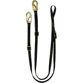 Fusion Climb 6ft 72"x1" Y-Legged Adjustable Fall Safety Zipline Lanyard with Steel Snap Hooks 23kN Black