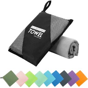 Microfiber Travel Towel, Soft Lightweight Quick Dry Towel, Super Absorbent Compact Travel & Sports & Beach Towels for Camping, Backpack, Gym, Swimming, Yoga, Hiking (M:20"×40" -Orange)