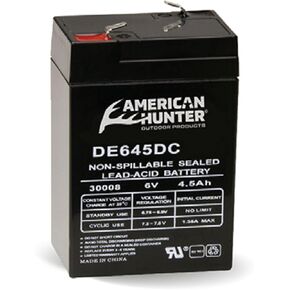 American Hunter Bl-640-T/6V 4.5A HR Rechargeable Battery/Tab Top/Clam Pack , Black
