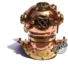 Dive Scuba Helmet Replica Table Decor Home/Office Deep Sea Diving Divers Helmet.Copper Antique Style.