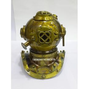 Antique Marine Mini Diving Helmet Divers Replica Mark Us Navy Rustic Vintage Home Decor Gifts