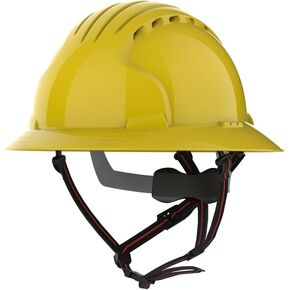 JSP EVO 6161V Full Brim Ascend Climbing Helmet - Wheel Ratchet - Yellow - Vented (AKU260-000-204)