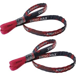 Xmonster Rhino Max High Strength Double Cores Anchor Sling 36kN+36kN Lightweight Wear-Resistant Strop (1.5m & 2m), 150-200, Red & Black