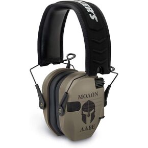 Walker's Game Ear Molon Labe FDE Razor Electronic Muffs Sound Activated Compression Slim Design, Multicolor
