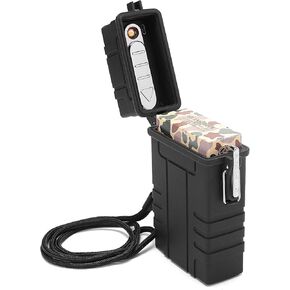 YUSUD Large Cigarette Case, Cigarette Holder Case with Lighter, Waterproof Cigarette Pack for 20pcs 84mm King Size, Cigarette Box for for Women Men, Outdoor Camping Travel Accessories