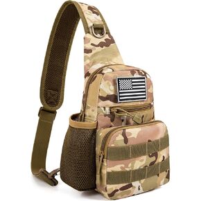 Tactical Bag Backpack for Men, Outdoor Military Rover Shoulder Sling Chest Pack EDC Molle Daypack Backpack for Sports, Travel, Hiking, Range (Black)
