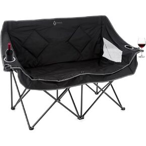 كرسي تخييم مزدوج قابل للطي قابل للطي للاستخدام الخارجي من السهم مع 2 كوب وحامل كأس للنبيذ in Kuwait