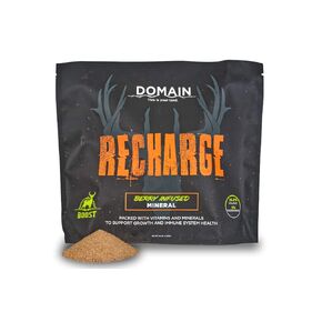 Domain Outdoor Recharge Deer Mineral, 10 lbs./Bag, Packed with Vitamins and Minerals to Support Growth and Health, Enhanced with Berry Infused Flavoring and Aroma, Support Overall Herd Health
