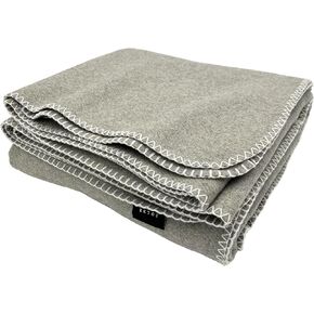 EKTOS 100% Virgin Wool Blanket, 50" x 60", Small, Ideal for Fire Pit or Campfire (Charcoal, Throw Size)