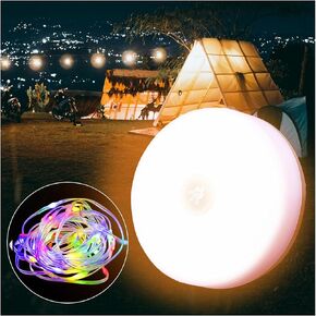 Tent Camping String Light,Solar and USB Charging Camping Lantern with 5 Lighting Modes,Quick 30s Recovery,Waterproof Portable Outdoor Camping Light,For Camping,Hiking,Yard,Festival Decoration(32.8ft)