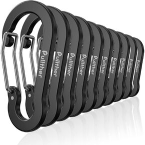 Carabiner Clip, 2.76" Large Carabiner Clip,10 Pack,Aluminum Carabiners for Key,Lightweight and Durable Carabiner Accessories.Ideal for Outdoor Sports, Hiking, Fishing.