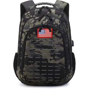 Camo Backpack,Small Tactical Backpack for outdoor,Military Teen Boys Backpacks for School with USB Charging Port,40L