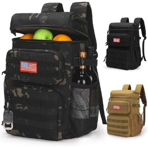 Tactical Backpack Cooler for Men,25L Insulated Lunch Ice Chest for Work | ATRIPACK Insulated Cooler Bag, Portable Soft small lunchbox with cooler Compartment Water Resistant Leakproof for Work Beach in Saudi Arabia