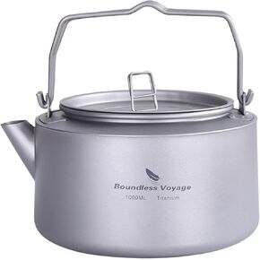 Boundless Voyage Camping 700ml Titanium Kettle with Folding Handle Big Capacity Pot Outdoor Tableware Drinkware Ti3100D in Kuwait
