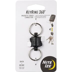 Nite Ize Polycarbonate Keyring 360 Magnetic Quick Connector, Magnetic Locking Split Rings for Keys