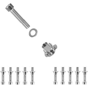 مجموعة براغي 10 قطع، ملحقات أجهزة التثبيت - 10 براغي M10، 10 غسالات مسطحة، 10 صواميل T in Kuwait