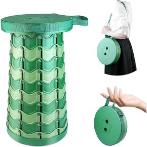 2024 Upgrade Portable Collapsible Folding Stool Extra Sturdy Foldable Retractable Telescoping Stool for Camping Hiking Travel Fishing (Round)