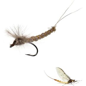 Pack of 3 Mayfly Foam Body Floating Dry Fly River Trout Fishing Lure 12#hook