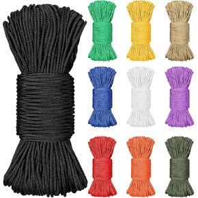 10 Strand 1000ft Paracord Rope 650lb Each Parachute Cord Tactical Paracord Heavy Duty para Cord Lanyard for Outdoor Tent Camping Hiking Fishing Survival Clothesline DIY Projects, 10 Colors