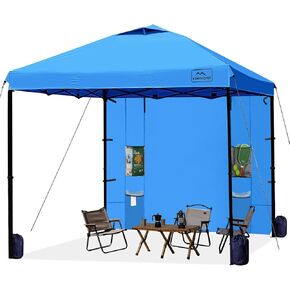 kampkeeper 10x10 خيمة المظلة مع جيوب جانبية، سهلة المنبثقة المظلة الظل في الهواء الطلق مع سقف تنفيس للحديقة التجارية في الهواء الطلق، خيام مظلة الشاطئ المحمولة التخييم الفورية (الكاكي)