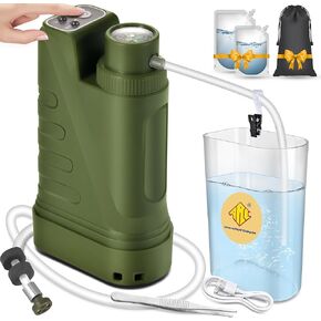 Electric Portable Water Filter Survival,Fast Flow,Lightweight,4-Layer Filtration Provide Better Tasting,Reusable Water Purification System for Outdoor Travel,Camping,Hiking,Backpacking