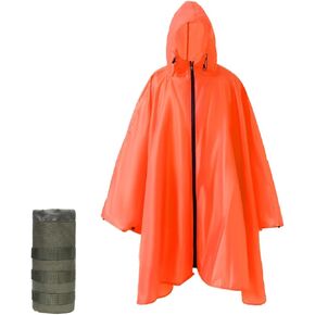 Plus Size Adult Rain Poncho with Hood and Zipper, Poncho Para Lluvia, Tactical Ponchos Adult For Camping, Hiking