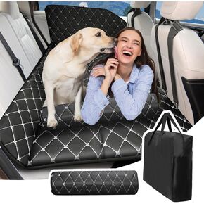 Joyrally Non Inflatable Car Mattress, Non-Inflatable Thick Car Bed Mattress with Soft Pu Leather Pillow,Double-Sided Folding,Portable Back Seat,Travel Camping Mattress for Sleeping,for SUV