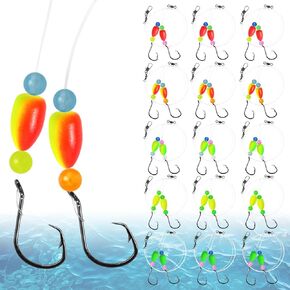 Pompano Rigs for Surf Fishing Saltwater Pre-Rigged Fishing Rigs with Floats Beads Double Circle Hook Surf Fishing Tackle 5/12/15PCS in Saudi Arabia