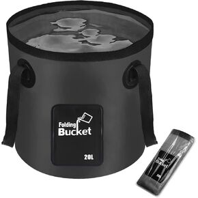 Wlikn Collapsible Bucket with Handle, Lightweight Folding Water 5 Gallon 20L, Multifunctional Portable Collapsible Bucket Wash Basin for Outdoor Travelling Camping Fishing Gardening Car Washing