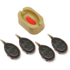 Carp Fishing Method Feeder Set - Rubber Release Bait Holder & 4 Pcs Feeders for Fishing, 30 g - Carp Fishing Equipment