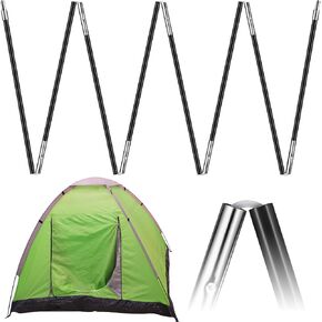 Fiberglass Tent Poles Replacement Pre Assembled Black Tent Pole Tent Replacement Parts Camping Poles for Hiking Outdoor Camping Backpacking Tent