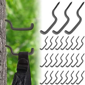 Amylove Bow Hangers for Tree Stand Archery Bow Hook Bow Gear Holder Screw in Accessory Hook Outdoor Hunting Accessories, 4.5 x 1.5 Inch