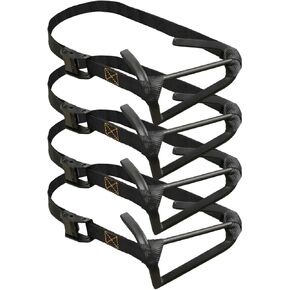 MUDDY 6" Micro Stagger Steps - Durable Powder Coated Steel Ultra Compact Stacking Design Portable Outdoor Hunting Tree Climbing Steps with 1" Nylon Strap & Cam Buckle, 4 Per Pack