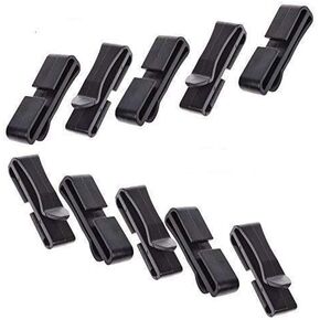 Cuziss Pack 10pcs Webbing Ending Clip Quick Slip Keeper Connect Buckle Backpack Adjusting Strap Black (1")