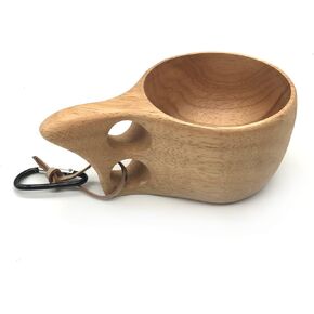 Nordic Style Handmade Finnish Kuksa Ancient Lapland Finland Style Wooden Cup (Classic-2 Holes)