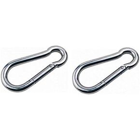 Two Marine Grade Stainless Steel Carabiners Spring Snap Link 4"