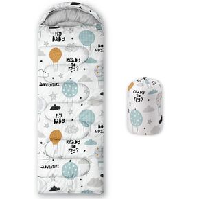 Datura home Kids Sleeping Bag for Boys and Girls,Monster Alien Print-Lightweight Warm Portable Outdoor Indoor-Waterproof Cold Weather Resistant Sleeping Bag for Camping Hiking