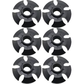 6pcs Rubber Pole Tip Protectors Trekking Pole Mud Snow Baskets, Replacement Accessory for Ski Pole, Black
