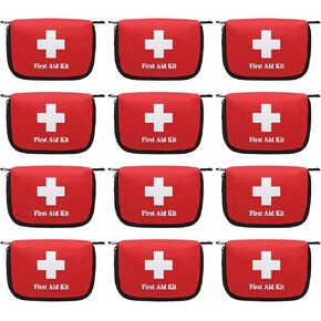 Faylapa 12Pcs Mini Empty First Aid Bag, 5.5x3.5x1.5 inches Travel Pouch Bag for Travel, Car, Home, Office, Camping, Outdoor (Bag Only)