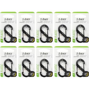Nite Ize S-Biner Plastic Dual Carabiner - Size 2 - Black - 10 Count (10 Pack)