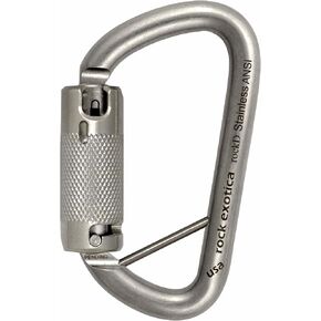 Rock Exotica rockD ANSI LPA w/Lanyard Pin Stainless Steel Carabiner NFPA/ANSI